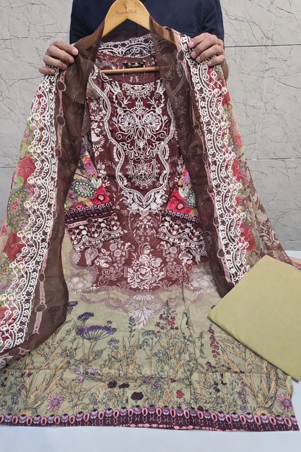 Maroon_Premium_Cotton_Kurti_With_Pant_And_Dupatta_Set_For_Women