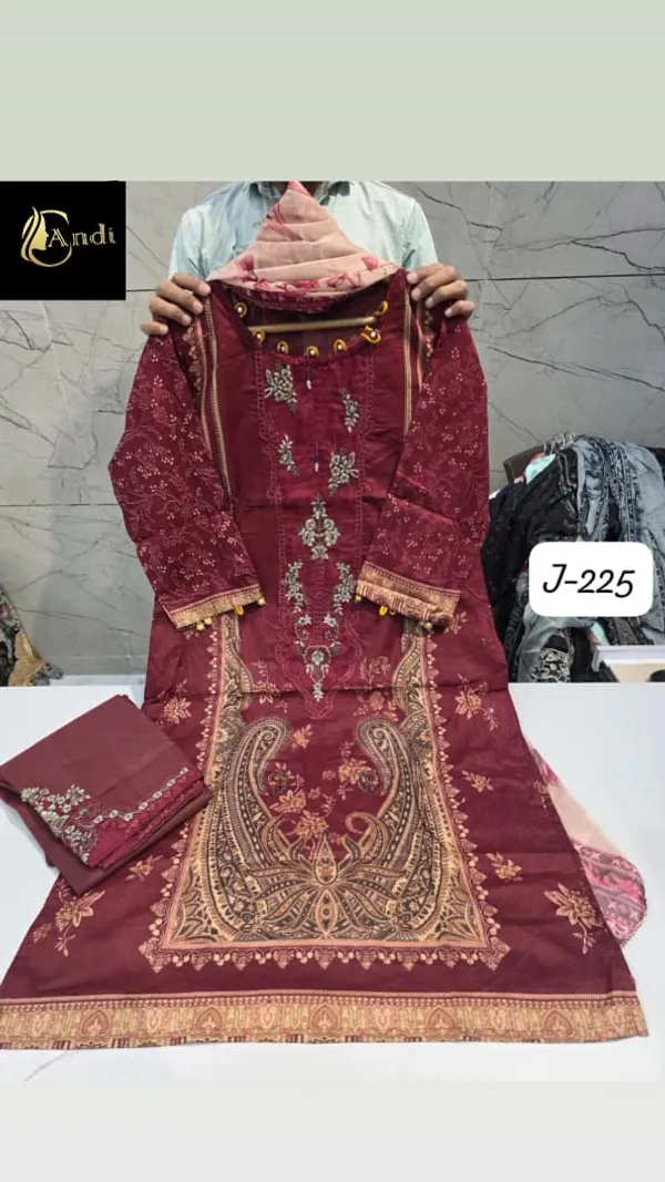 Maroon_Premium_Cotton_Kurti_With_Pant_And_Dupatta_Set_For_Women