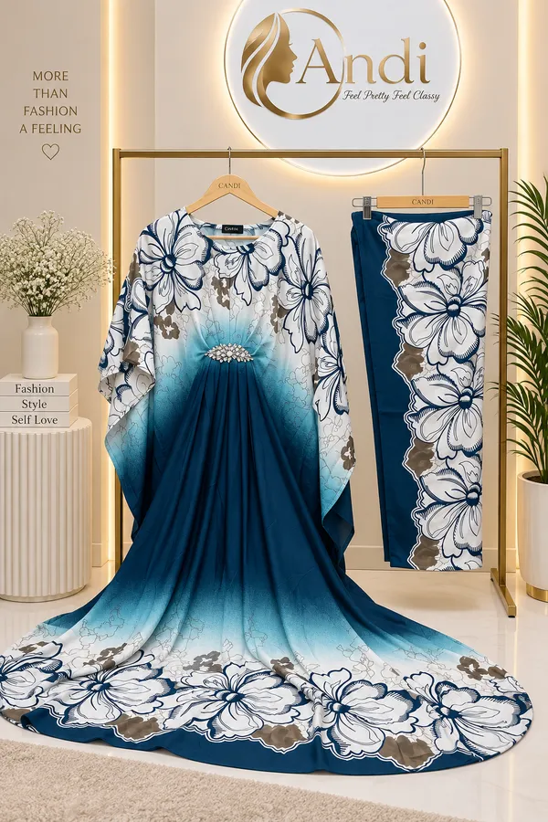 Blue_Bloom_Kaftan_kurti_pant_set