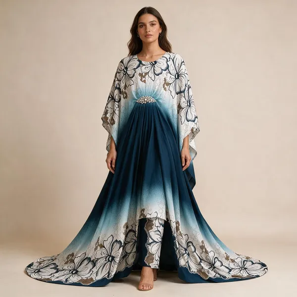 Blue_Premium_Cotton_Kurti_With_Pant_And_Dupatta_Set_For_Women