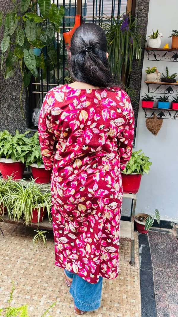 Maroon_Floral_Printed_cotton_kurti