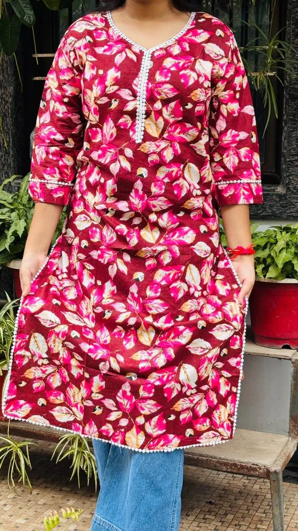 Maroon_Premium_Cotton_Kurti_For_Women