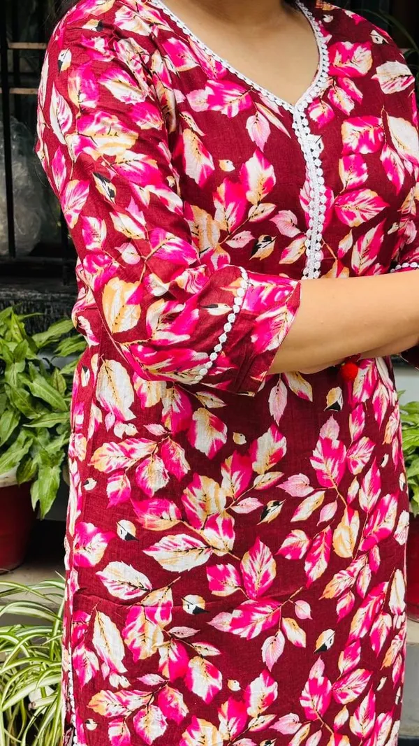 Maroon_Premium_Cotton_Kurti_For_Women