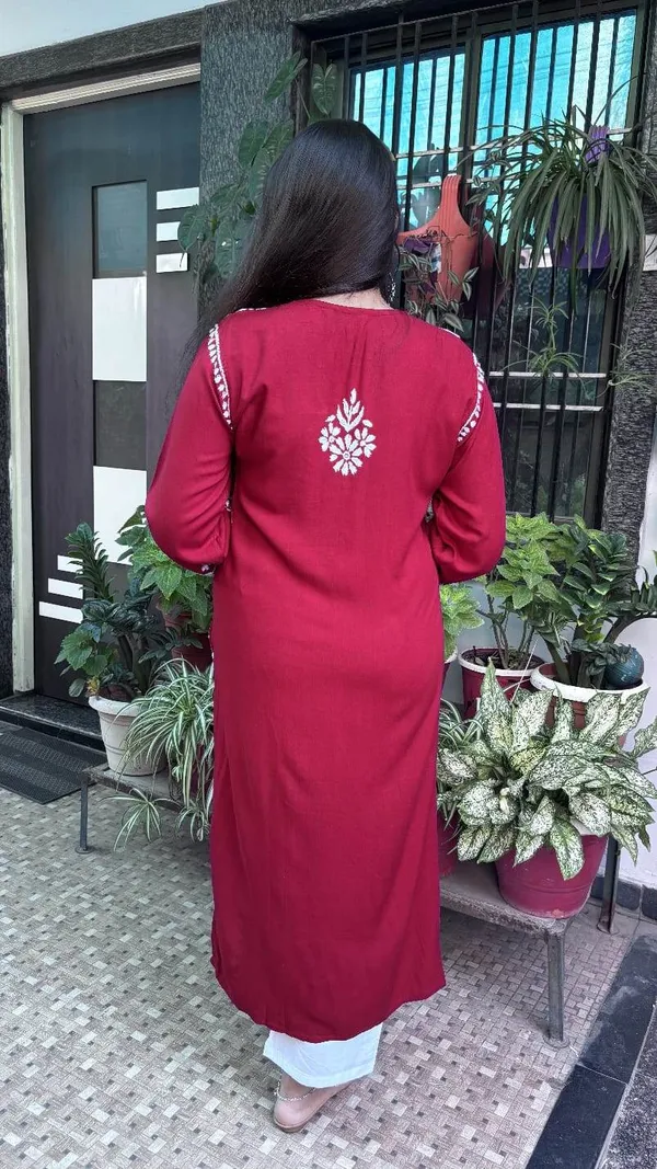 Meher_Maroon_Chikankari_Kurti