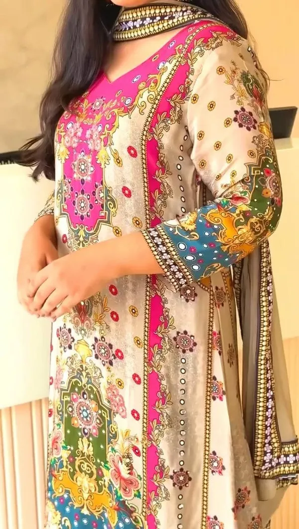 Multicolor_Premium_Cotton_Kurti_With_Pant_And_Dupatta_Set_For_Women