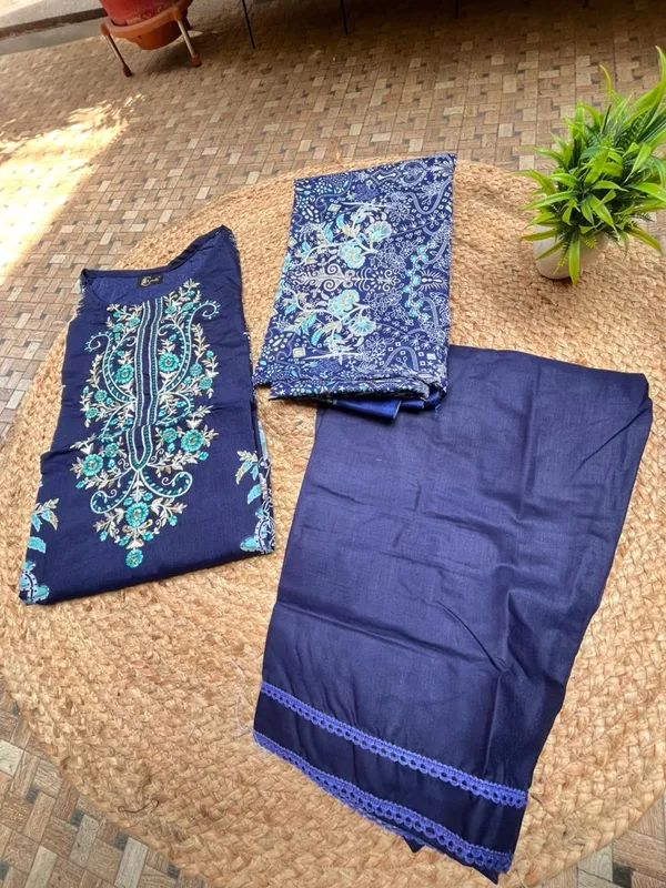 Navy_Blue_Cotton_Embroidered_Cotton_Dupatta_Set