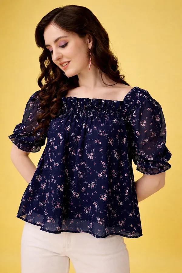 Navy_Blue_Premium_Georgette_Top_For_Women