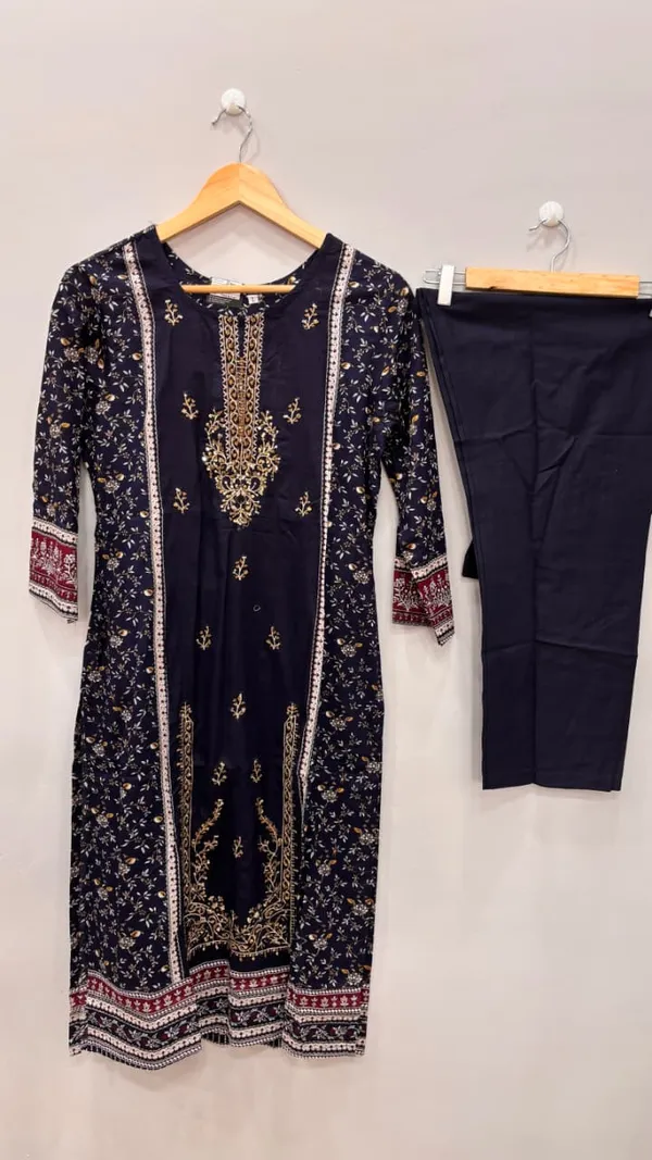 Navy_Blue_Premium_Rayon_Kurti_With_Pant_And_Dupatta_Set_For_Women