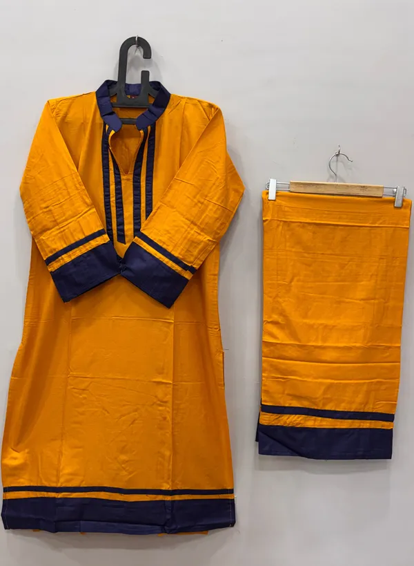Golden_Premium_Cotton_Kurti_With_Pant_And_Dupatta_Set_For_Women