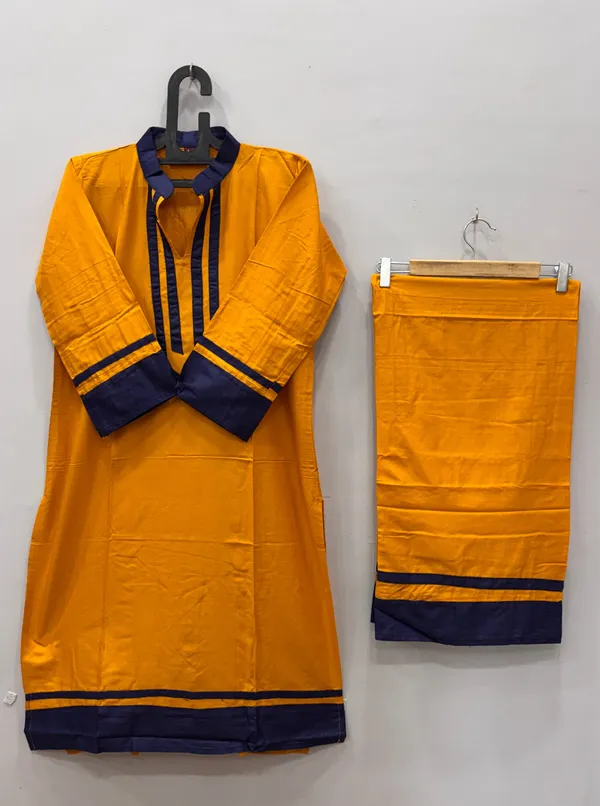Golden_Premium_Cotton_Kurti_With_Pant_And_Dupatta_Set_For_Women