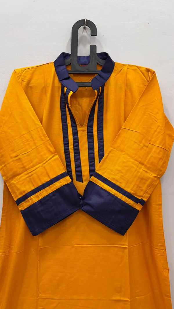 Golden_Premium_Cotton_Kurti_With_Pant_And_Dupatta_Set_For_Women