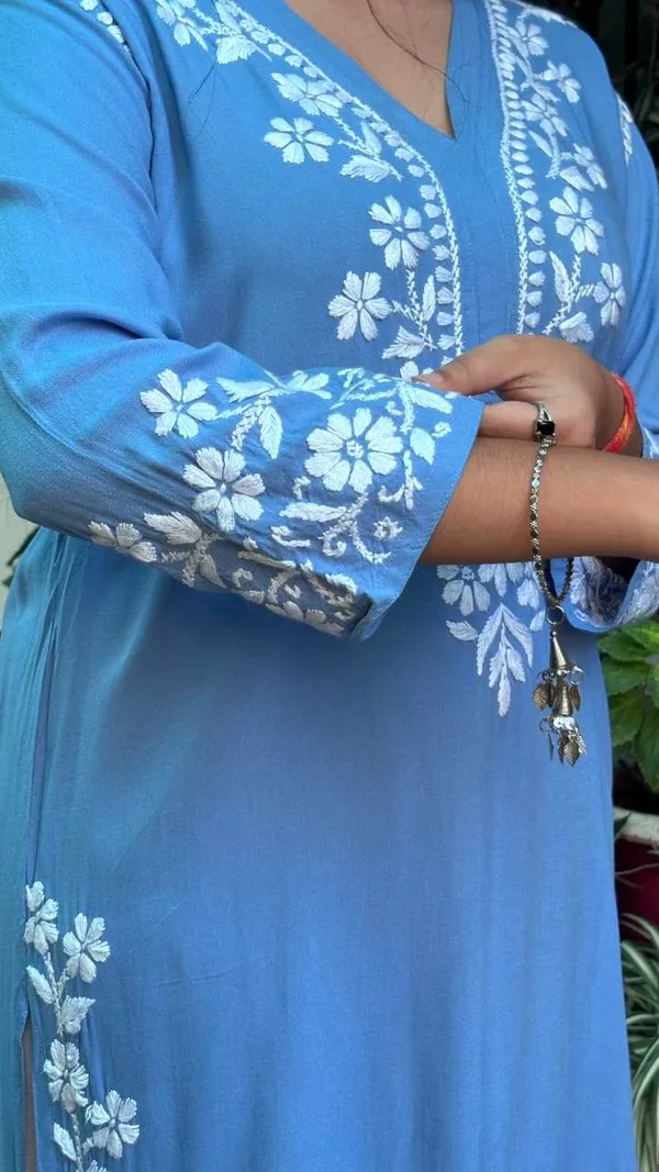 Sky_Blue_Premium_Cotton_Chikankari_Kurti_For_Women