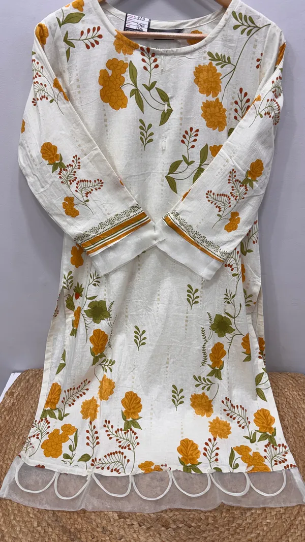 Golden_Flora_Kurti_Pant_Set