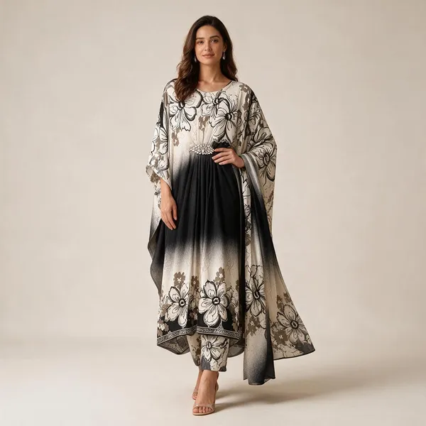 Black_Premium_Cotton_Kurti_With_Pant_And_Dupatta_Set_For_Women