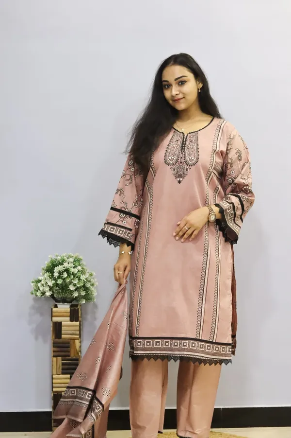Onion_Pink_Premium_Cotton_Kurti_With_Pant_And_Dupatta_Set_For_Women