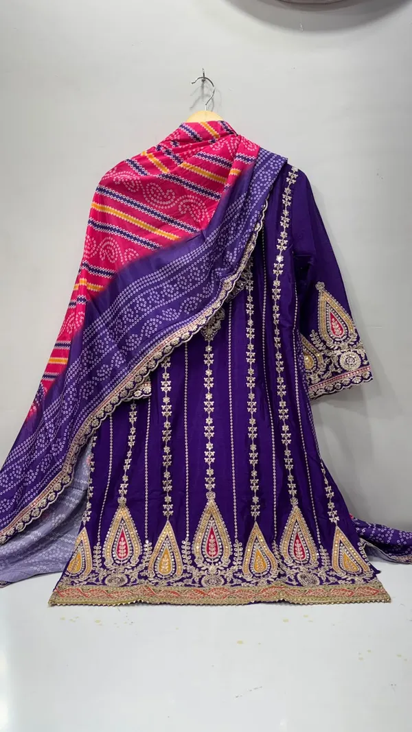 Purple_Premium_Rayon_Kurti_With_Pant_And_Dupatta_Set_For_Women