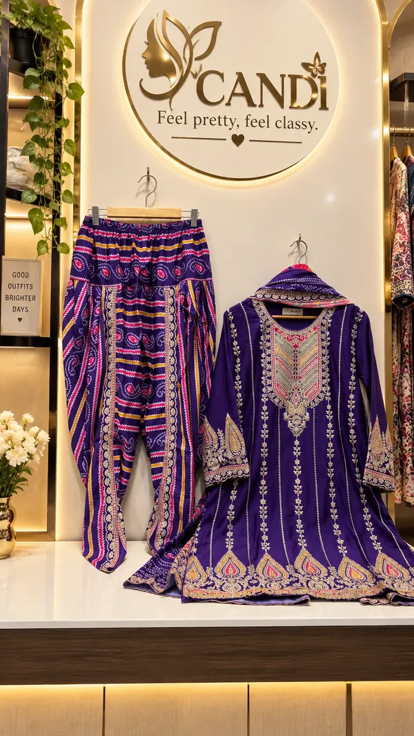 Purple_Premium_Rayon_Kurti_With_Pant_And_Dupatta_Set_For_Women