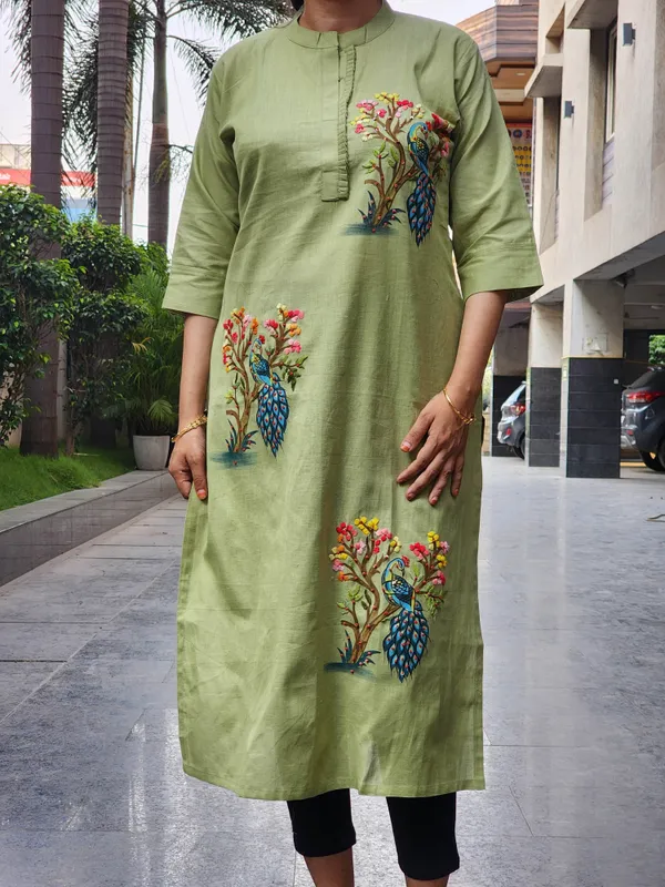 Green_Premium_Cotton_Kurti_For_Women