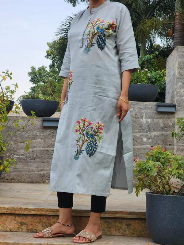 Grey_Premium_Cotton_Kurti_For_Women