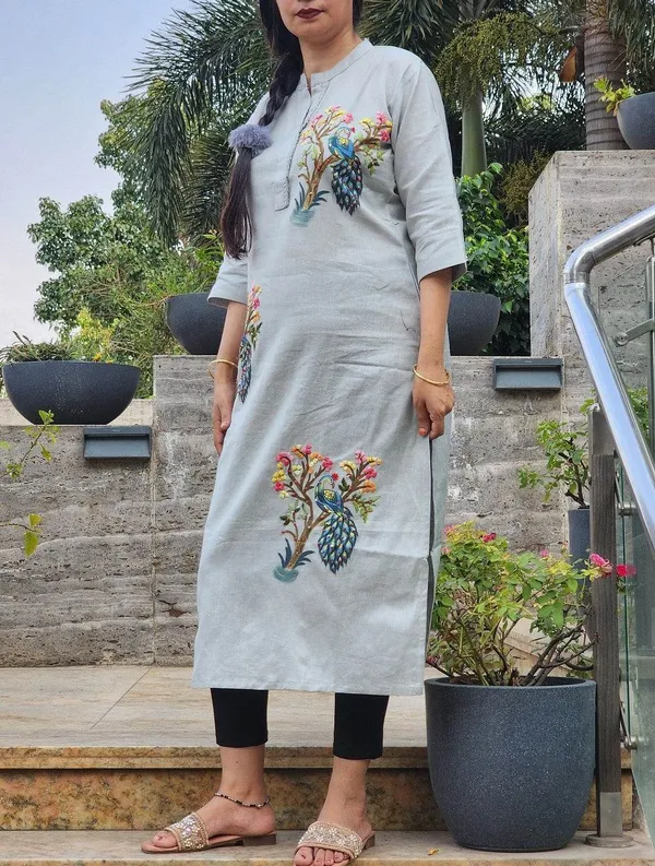 Grey_Premium_Cotton_Kurti_For_Women