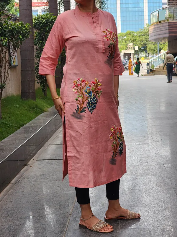 Peach_Premium_Cotton_Kurti_For_Women