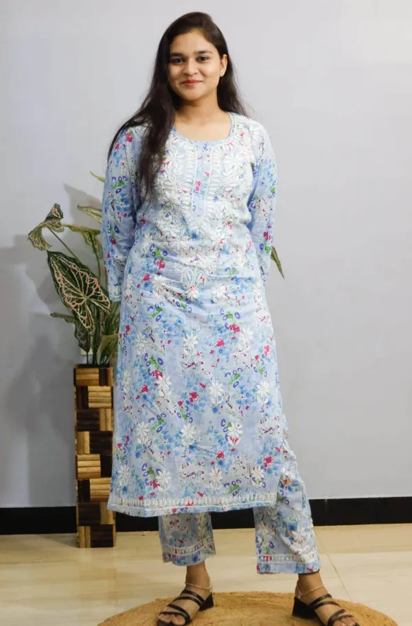 Blue_Premium_Cotton_Kurti_Pant_For_Women