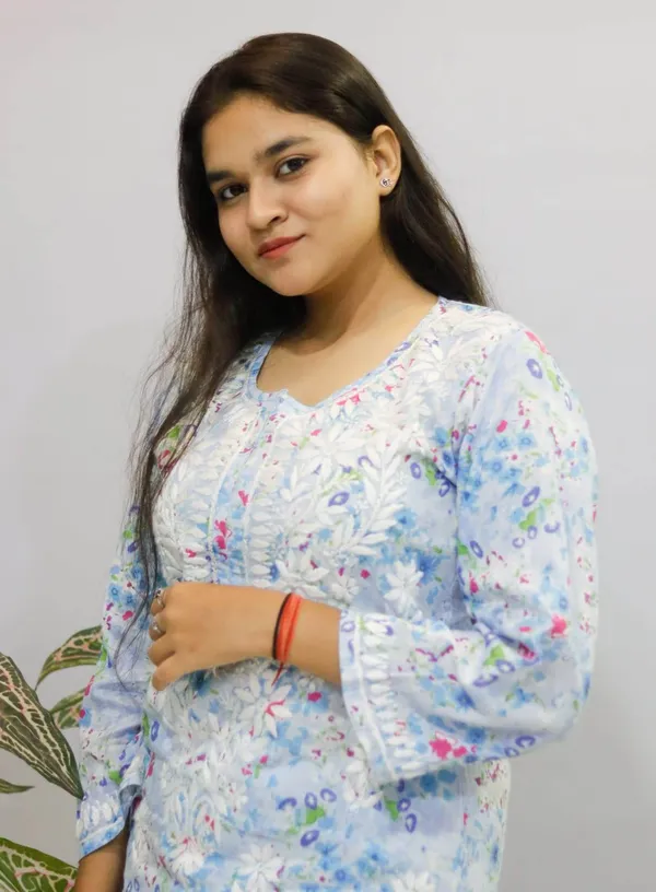 Blue_Premium_Cotton_Kurti_Pant_For_Women