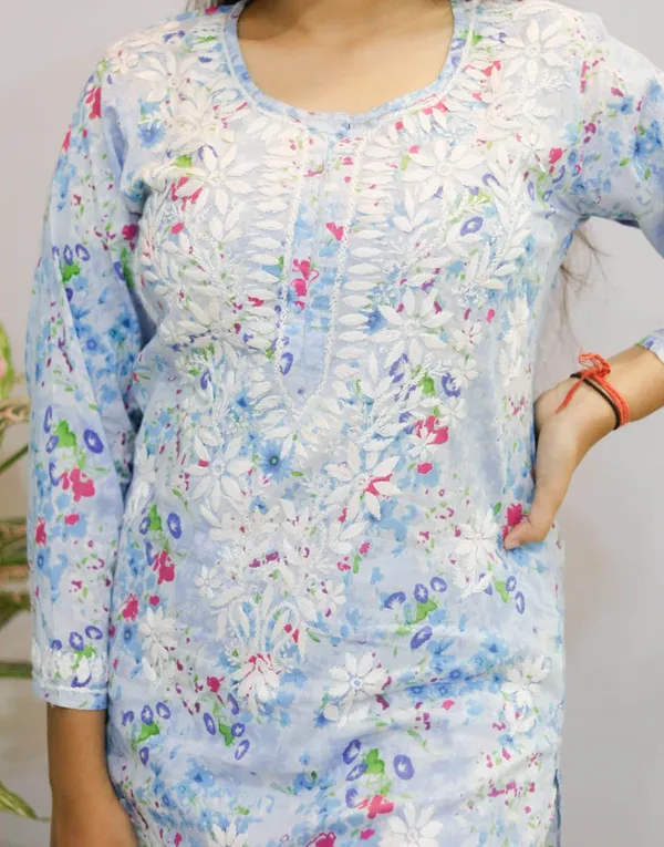 Blue_Premium_Cotton_Kurti_Pant_For_Women
