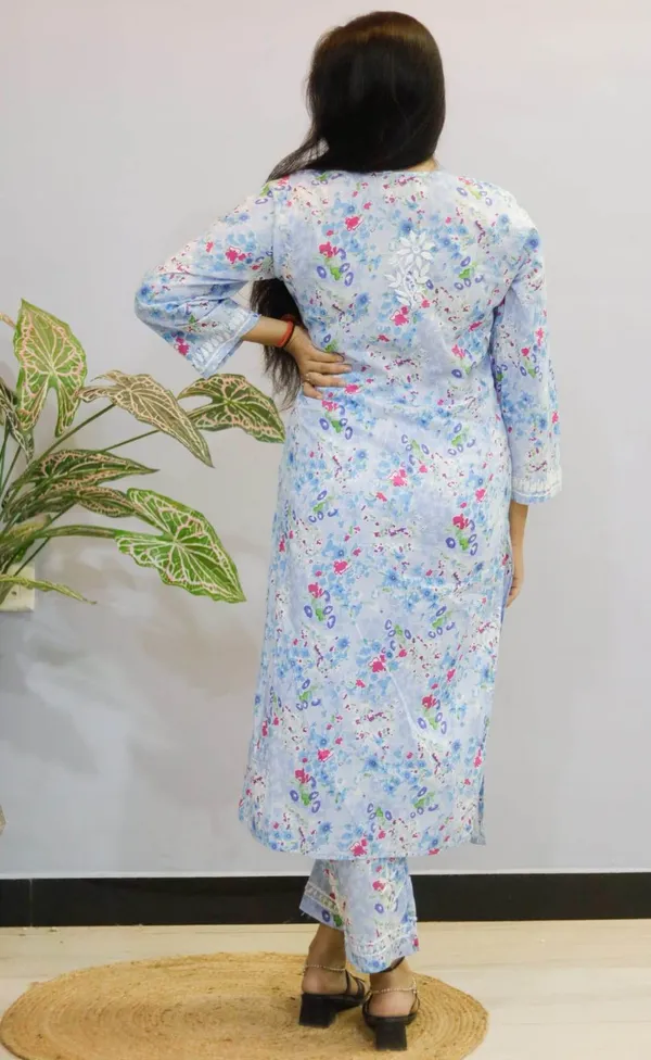 Blue_Premium_Cotton_Kurti_Pant_For_Women
