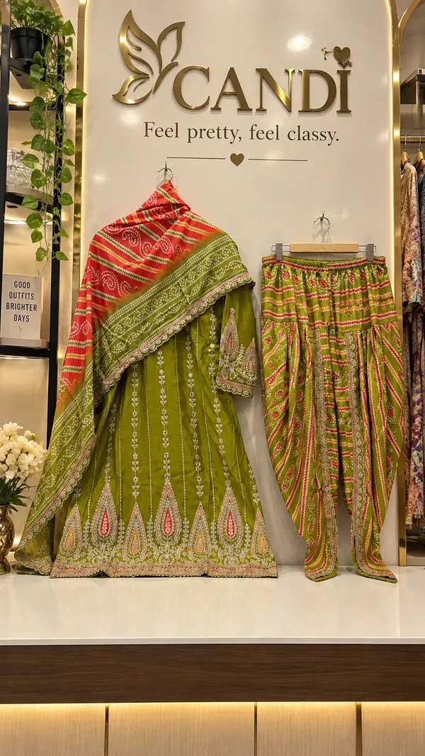 Olive_Green_Premium_Rayon_Kurti_With_Pant_And_Dupatta_Set_For_Women