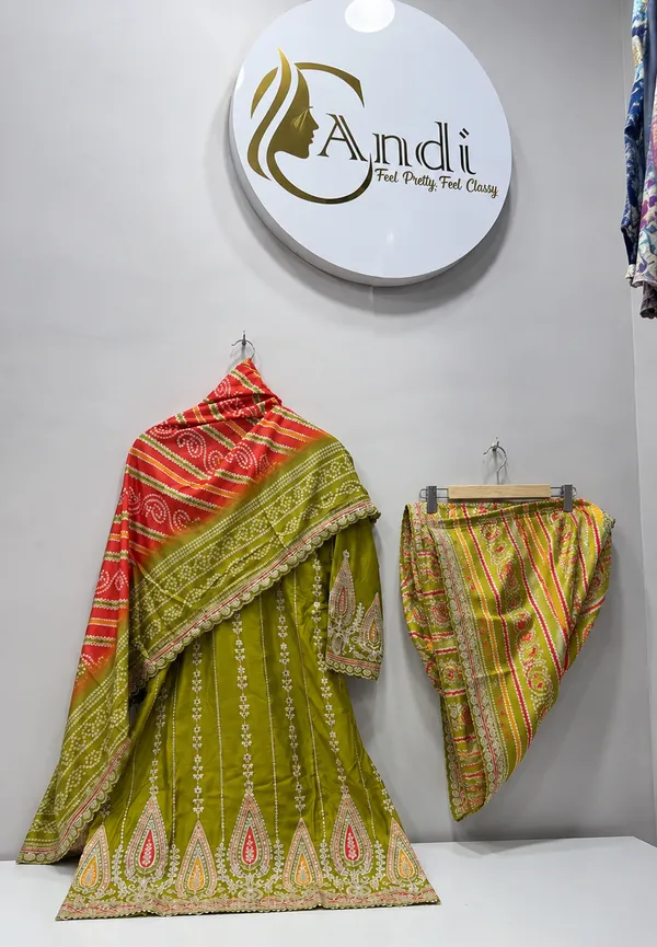 Olive_Green_Premium_Rayon_Kurti_With_Pant_And_Dupatta_Set_For_Women