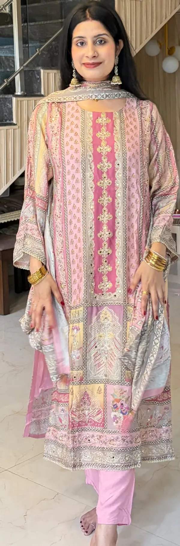 Pink_Premium_Pure_Muslin_Kurti_With_Pant_And_Dupatta_Set_For_Women