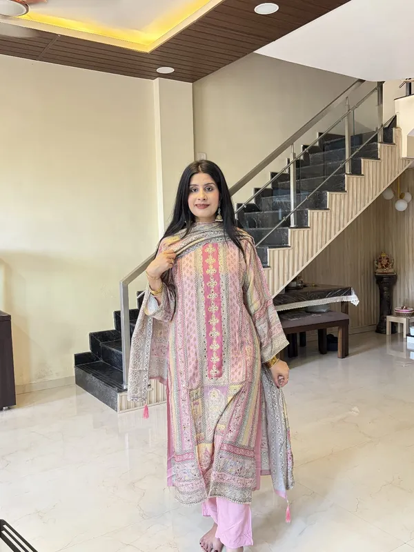 Pink_Premium_Pure_Muslin_Kurti_With_Pant_And_Dupatta_Set_For_Women