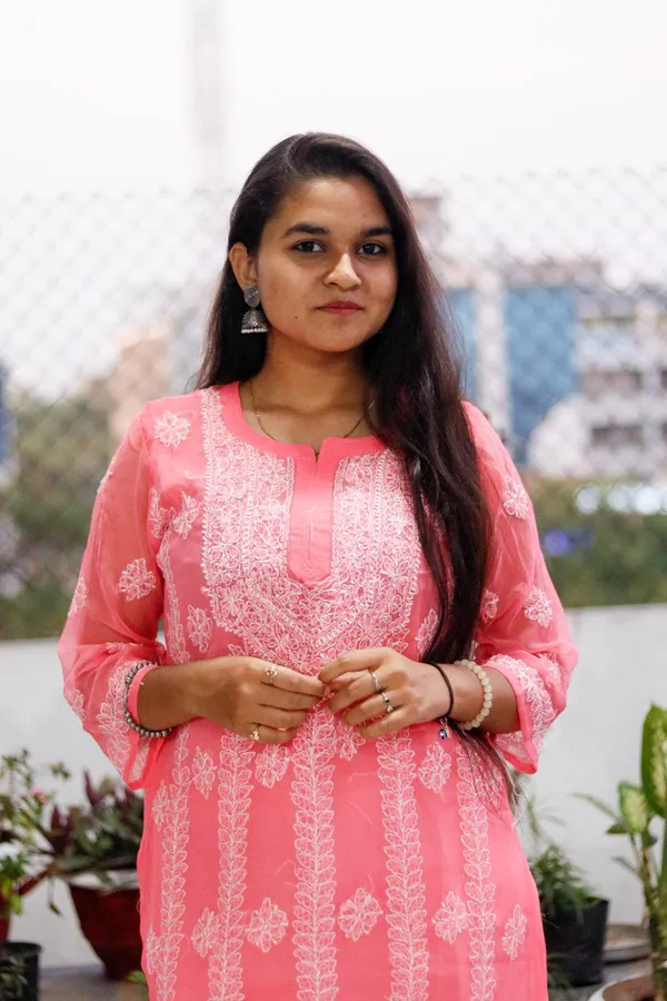 Peach_Premium_Georgette_Chikankari_Kurti_For_Women