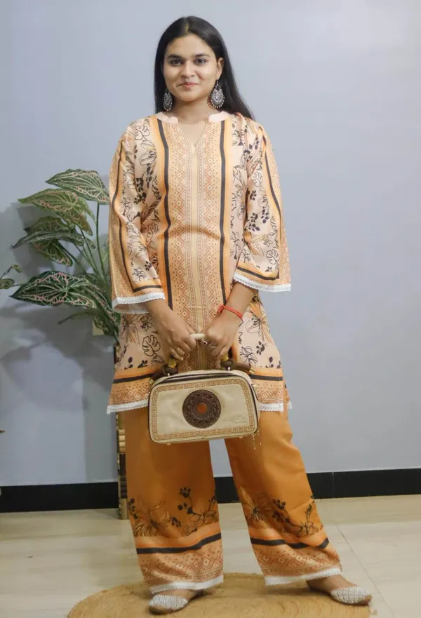 Peach_Premium_Crepe_Co-Ord_Set_For_Women