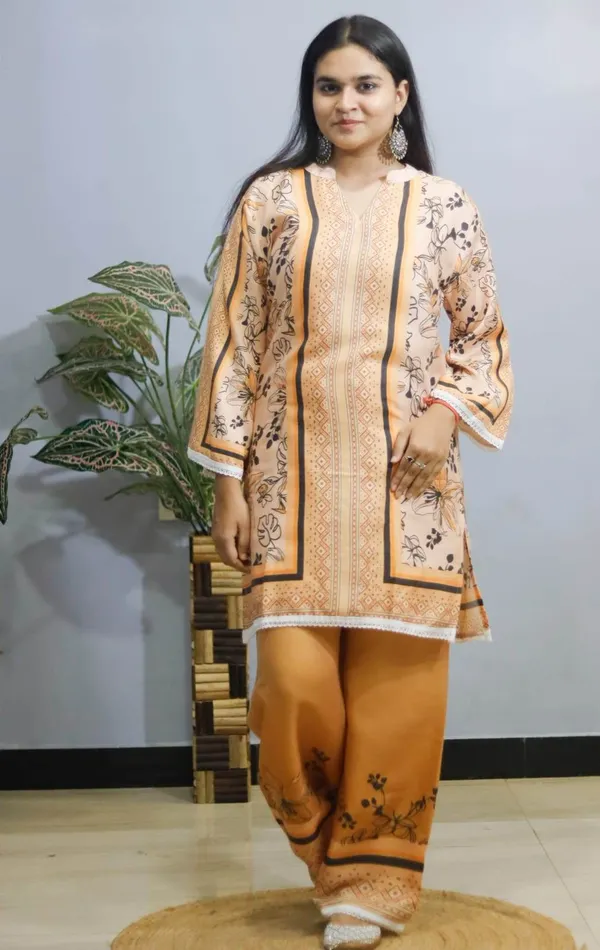 Peach_Premium_Crepe_Co-Ord_Set_For_Women