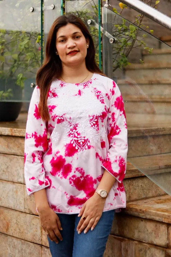 Pink_And_Green_Premium_Rayon_Top_For_Women