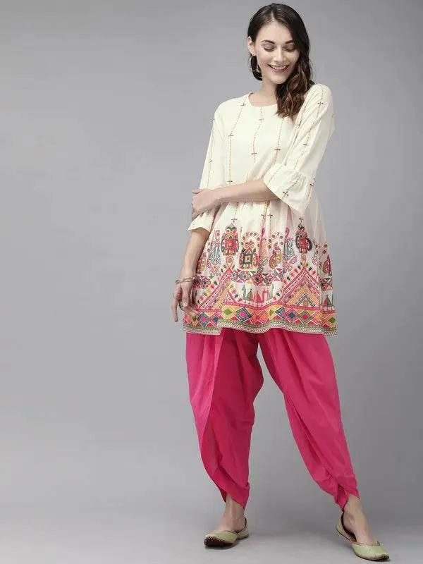 Pink_Ethinic_Cotton_Dhoti_Kurta_Set