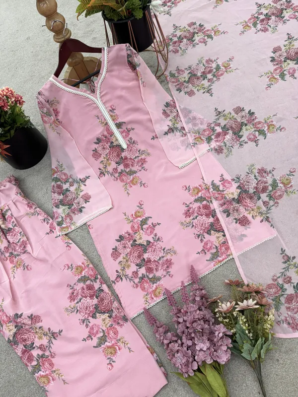 Pink_Premium_Georgette_Kurti_With_Pant_And_Dupatta_Set_For_Women