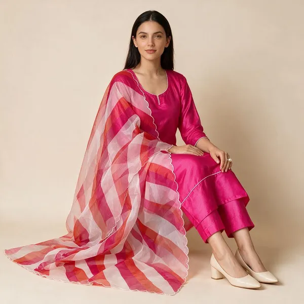 Pink_Premium_Cotton_Kurti_With_Pant_And_Dupatta_Set_For_Women