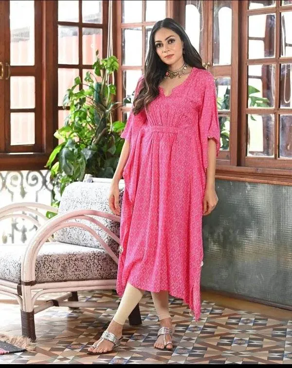 Pink_And_White_Premium_Rayon_Kurti_For_Women