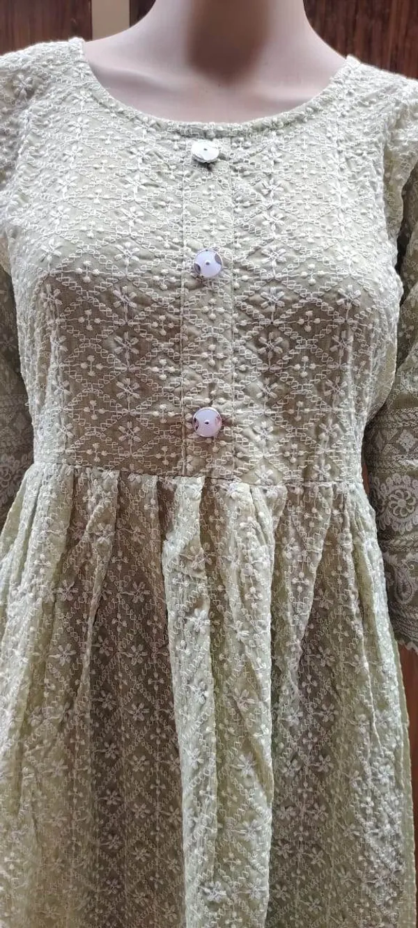 Pista_Green_Premium_Cotton_Chikankari_Kurti_For_Women