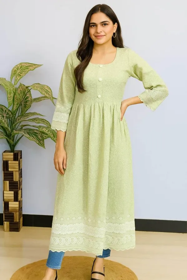 Pista_Green_Premium_Cotton_Chikankari_Kurti_For_Women