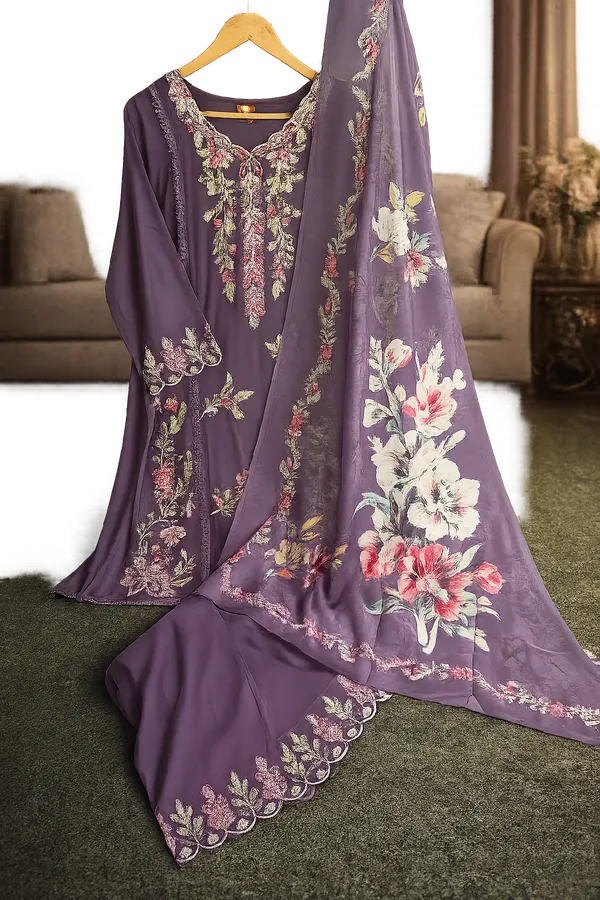 Purple_Premium_Cotton_Kurti_With_Pant_And_Dupatta_Set_For_Women