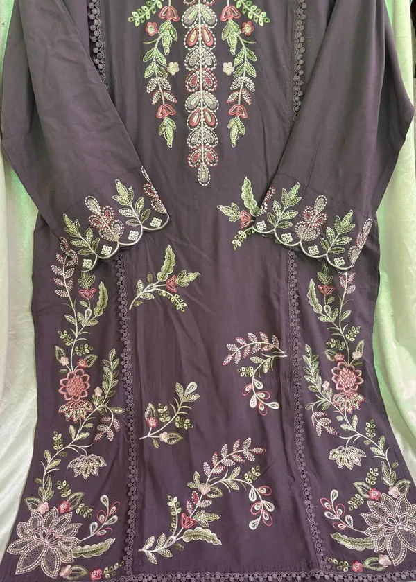 Purple_Premium_Cotton_Kurti_With_Pant_And_Dupatta_Set_For_Women