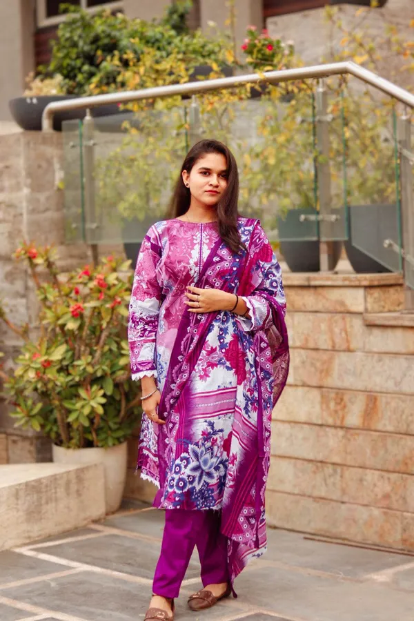 Purple_Premium_Cotton_Kurti_With_Pant_And_Dupatta_Set_For_Women