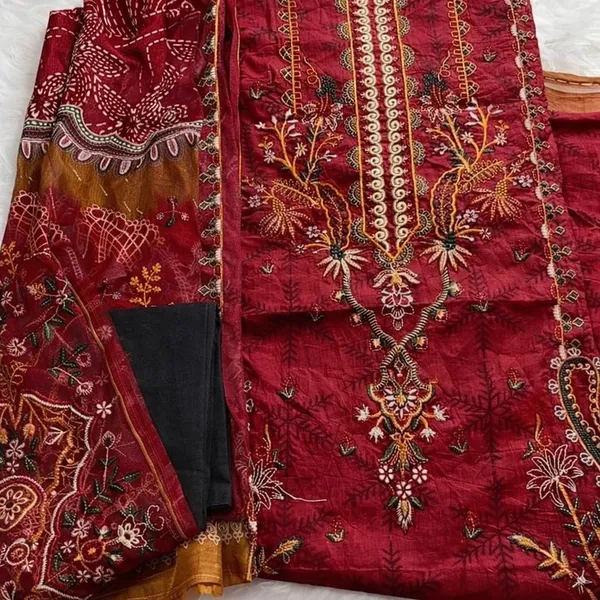 Red_Embroidered_Unstitched_Suit_Set_for_Women