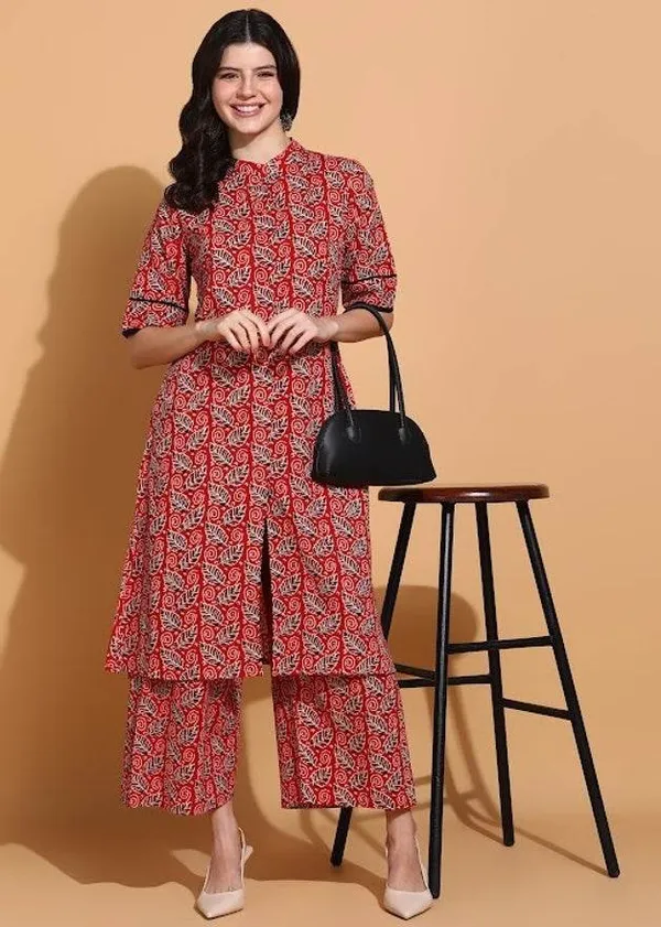 Red_Premium_Cotton_Co-Ord_Set_For_Women