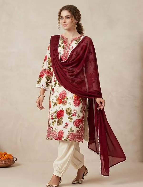 Rose_And_Ivory_Premium_Rayon_Kurti_With_Pant_And_Dupatta_Set_For_Women
