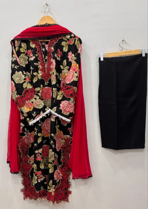 Black_And_Rose_Premium_Rayon_Kurti_With_Pant_And_Dupatta_Set_For_Women